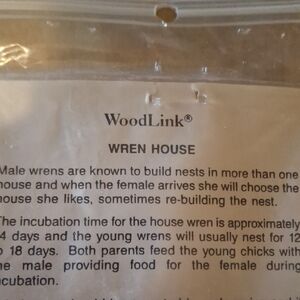 WoodLink Wren House Instruction Sheet With Mounting Supplies Birdhouse